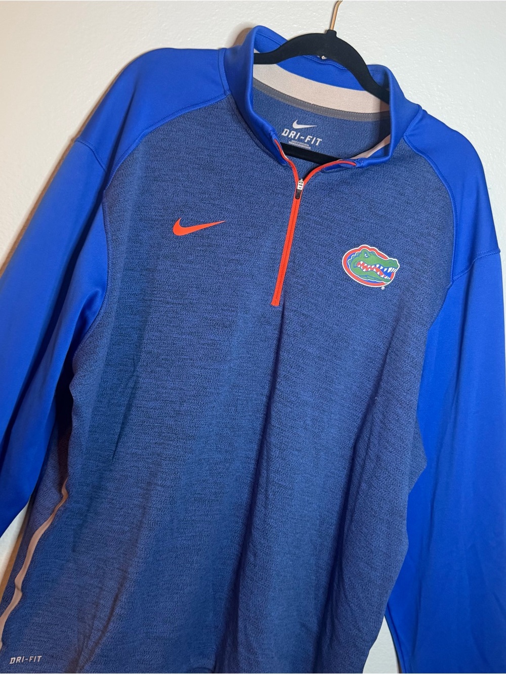 Nike Blue and Orange Florida Gators Dri-FIT Half-Zip Pullover